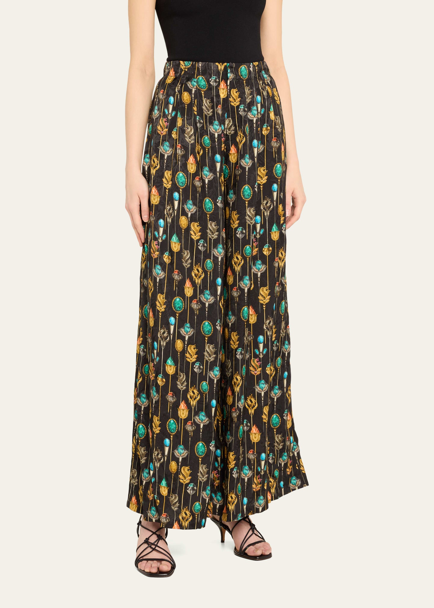 Pinon Ornamento Printed Wide-Leg Trousers - 4