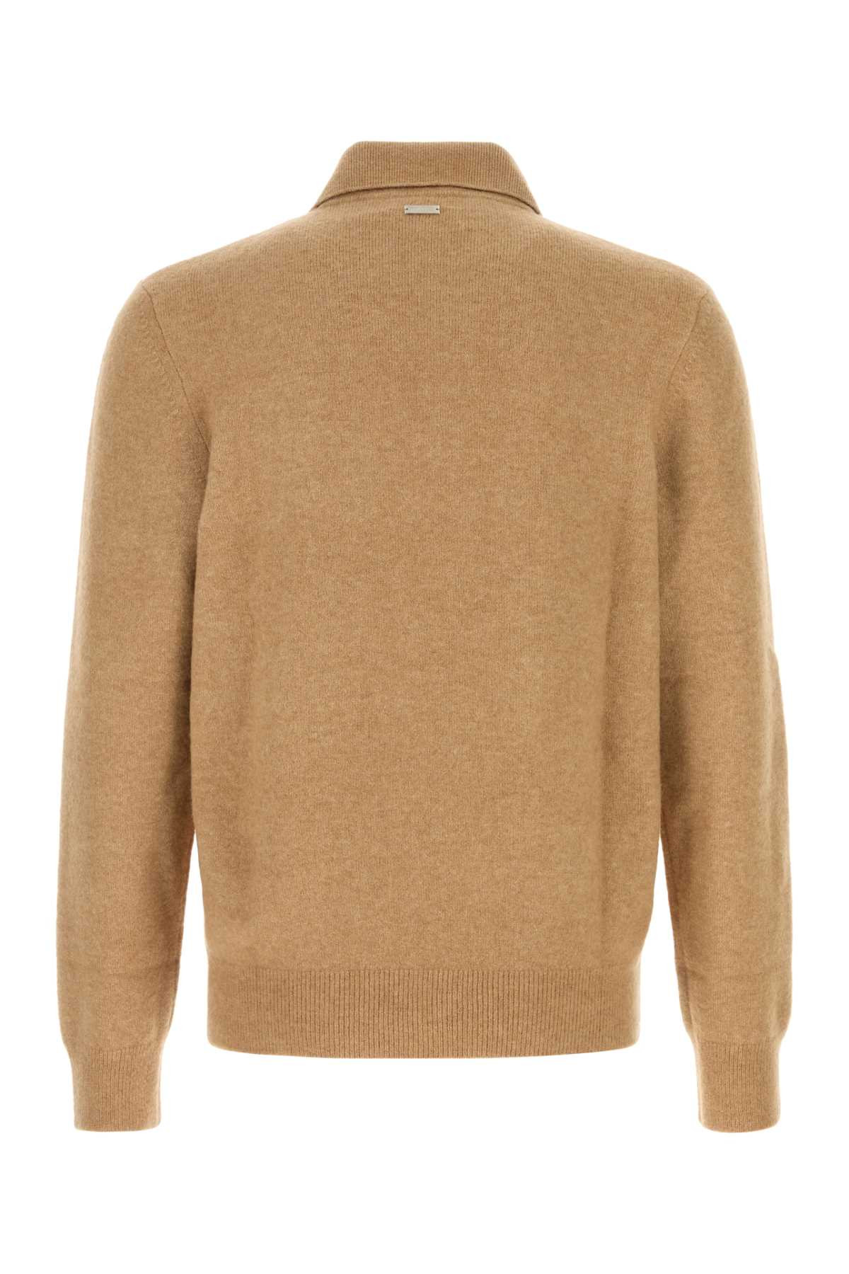 Salvatore Ferragamo Men Stretch Camel Blend Polo Shirt - 2