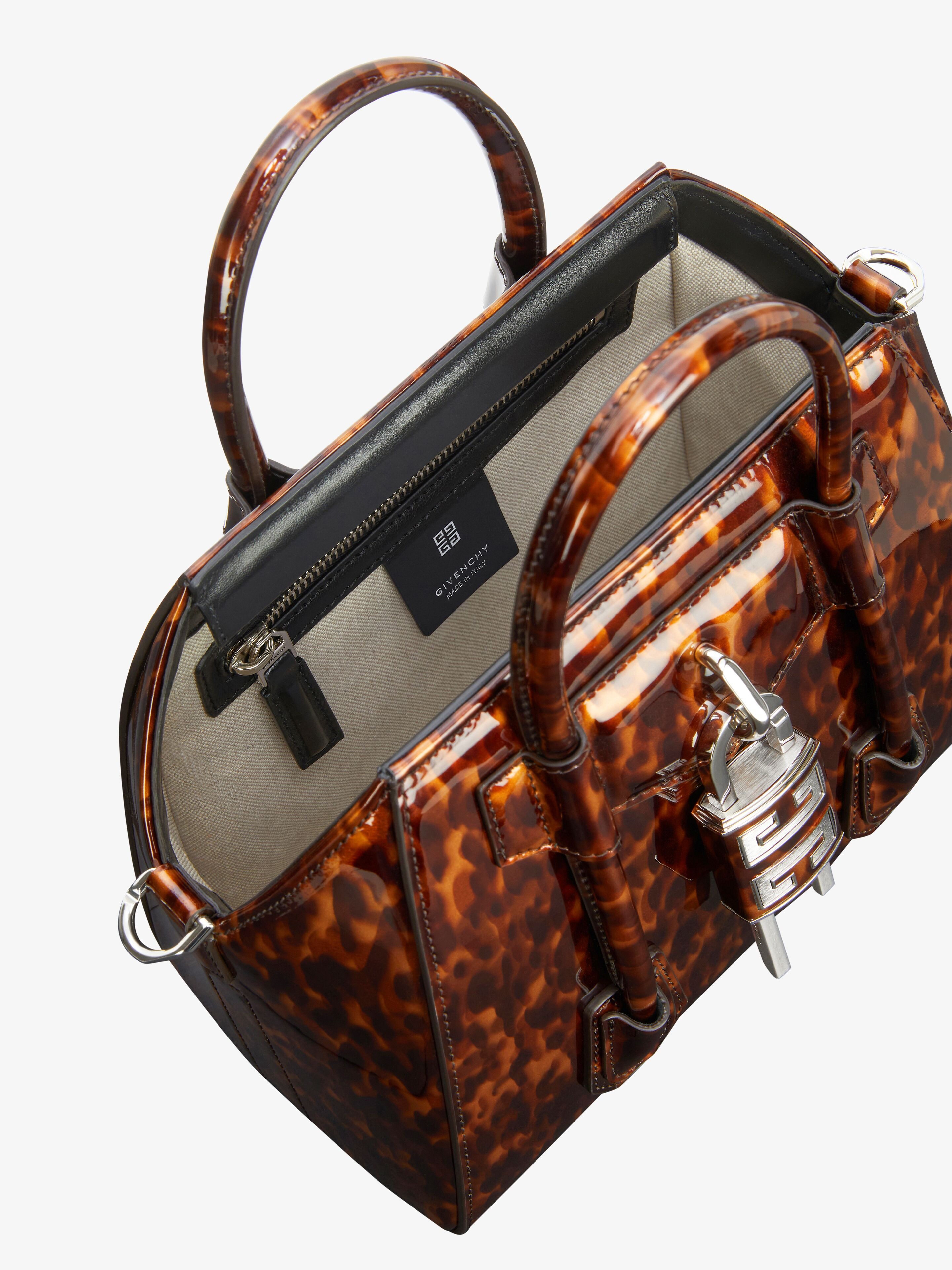 MINI ANTIGONA LOCK BAG IN TORTOISESHELL LEATHER - 5