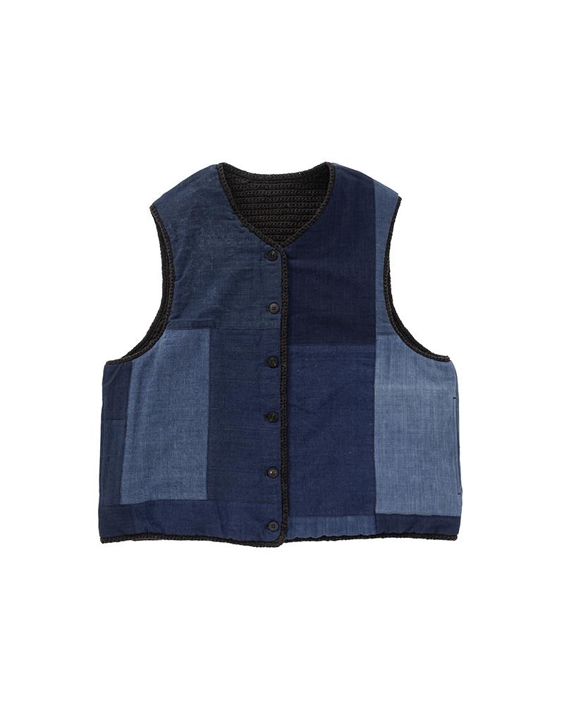 CROCHET KNIT VEST (N.D.) BLACK - 3