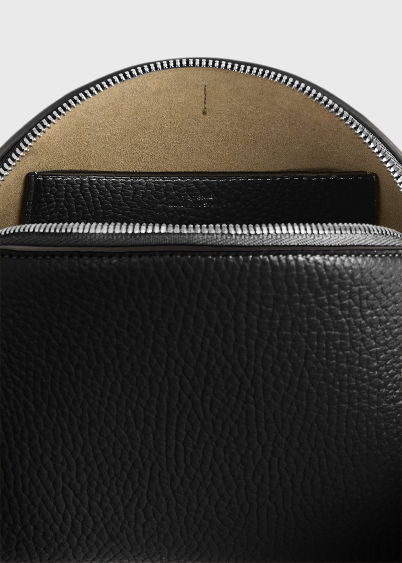 Small grained-leather day pouch black 7