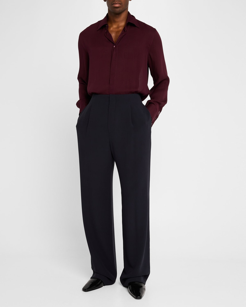 SAINT LAURENT Men's Fluid Silk Trousers outlook