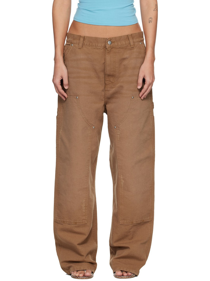 Tan Brandon Double Knee Jeans 1
