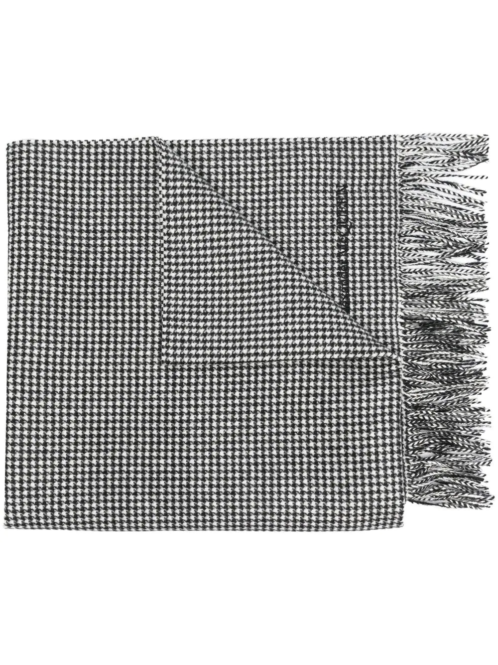 logo houndstooth-print scarf - 1