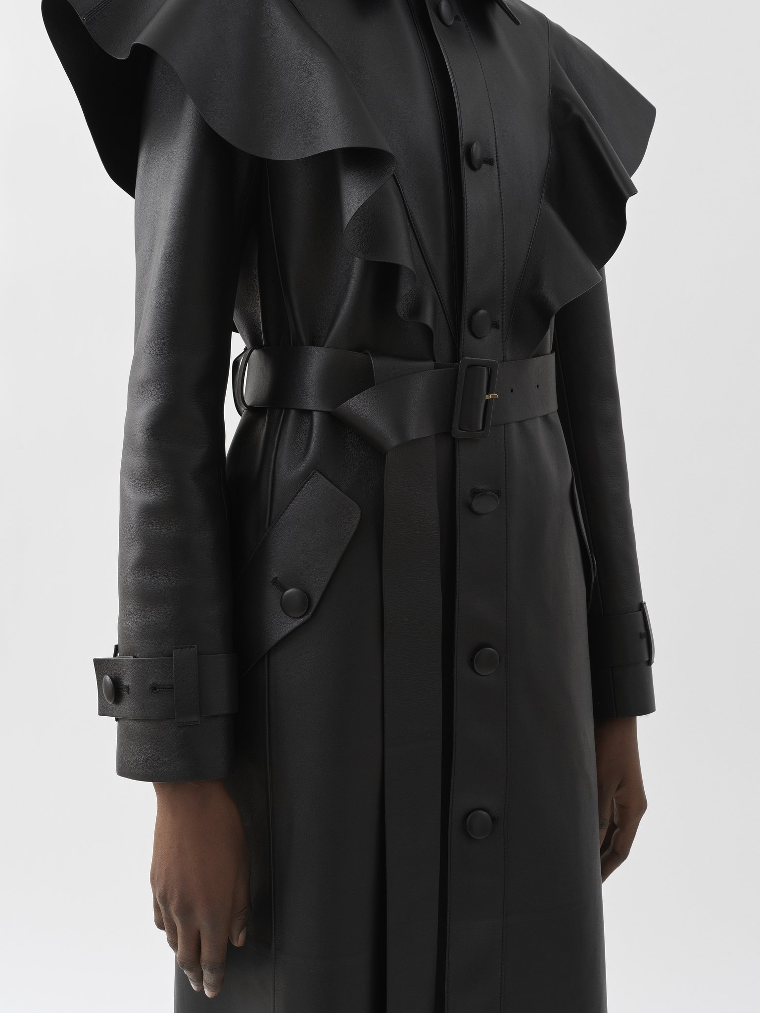 RUFFLED TRENCH COAT - 5