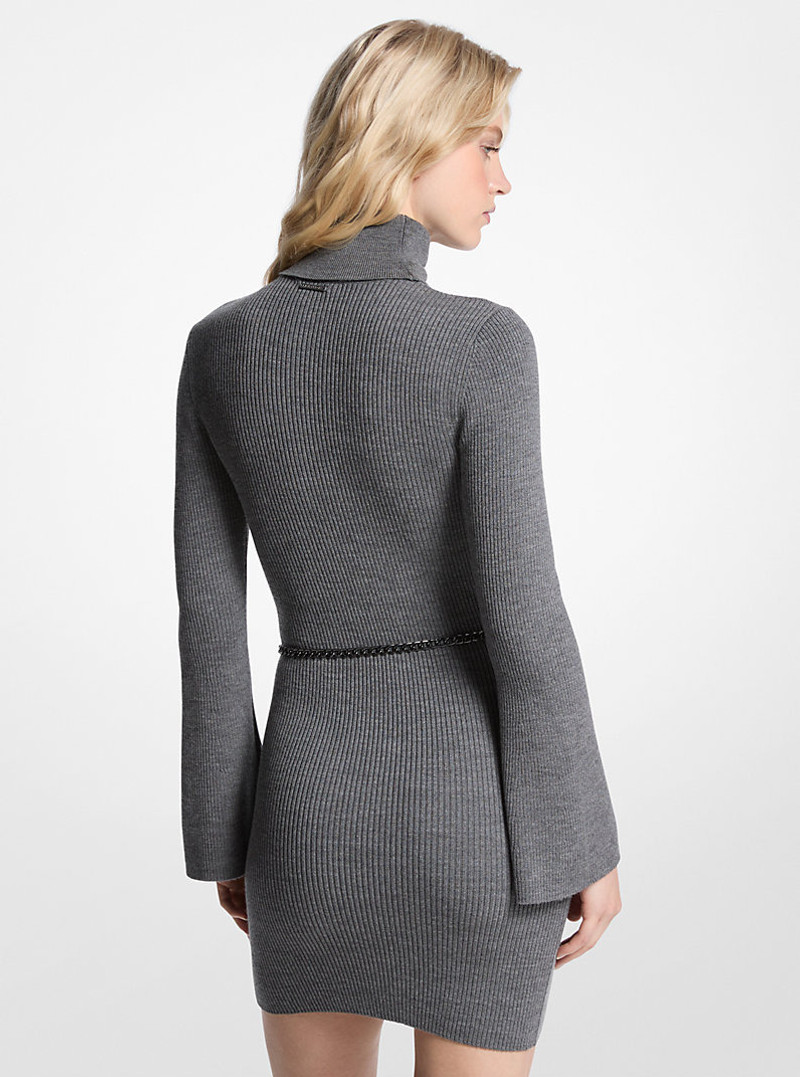 MICHAEL KORS Wool Blend Belted Mini Dress outlook