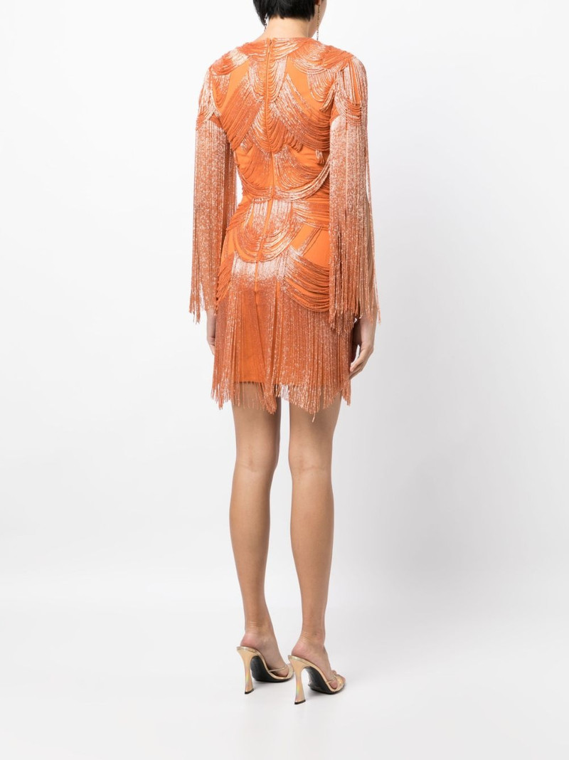 fringe-embellished fitted minidress 4