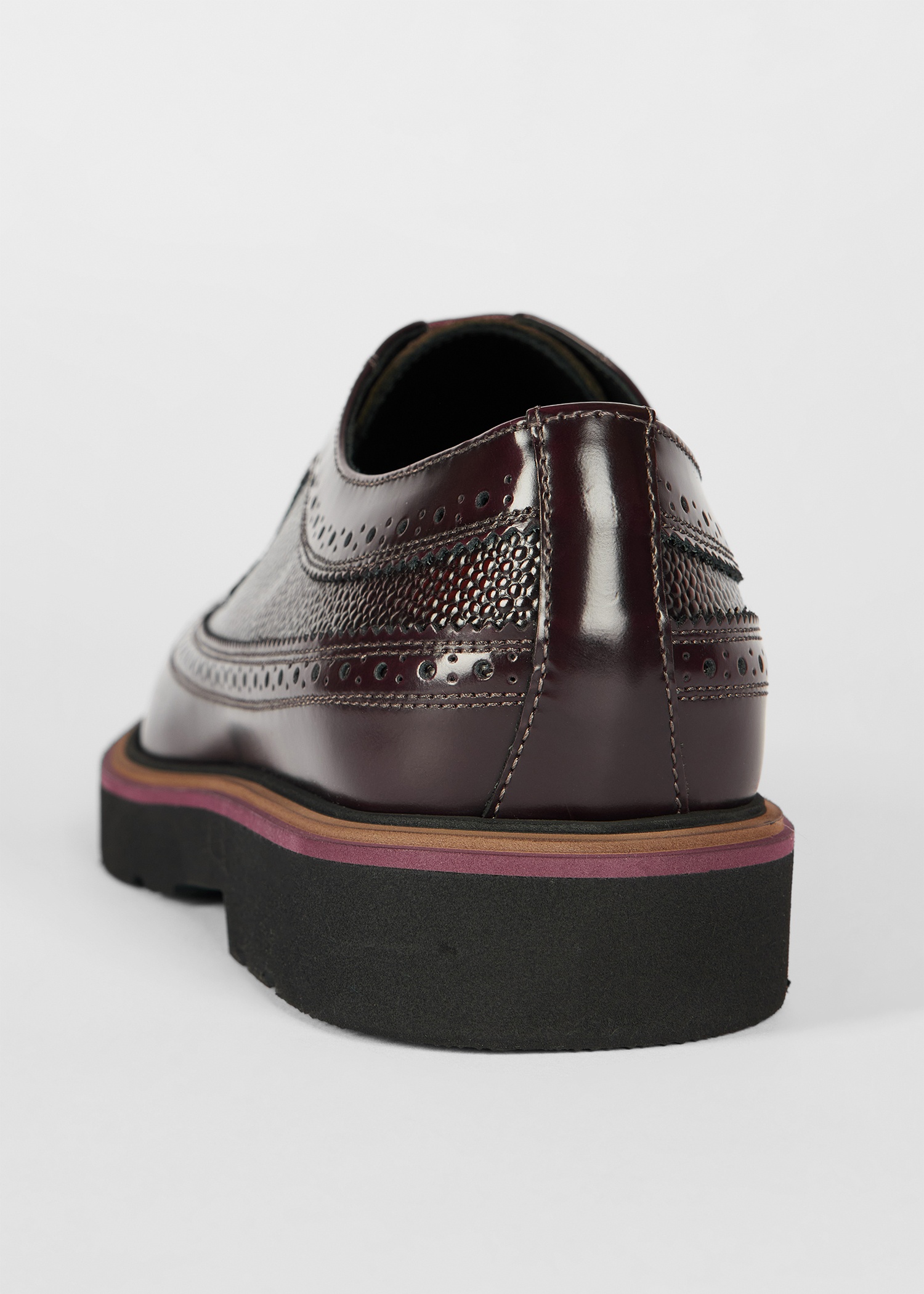 Bordeaux Leather 'Count' Brogues - 3