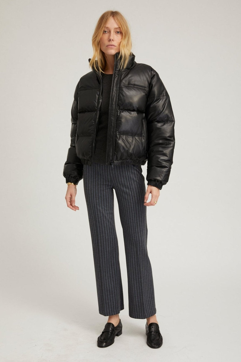 SPRWMN BLACK LEATHER PUFFER outlook