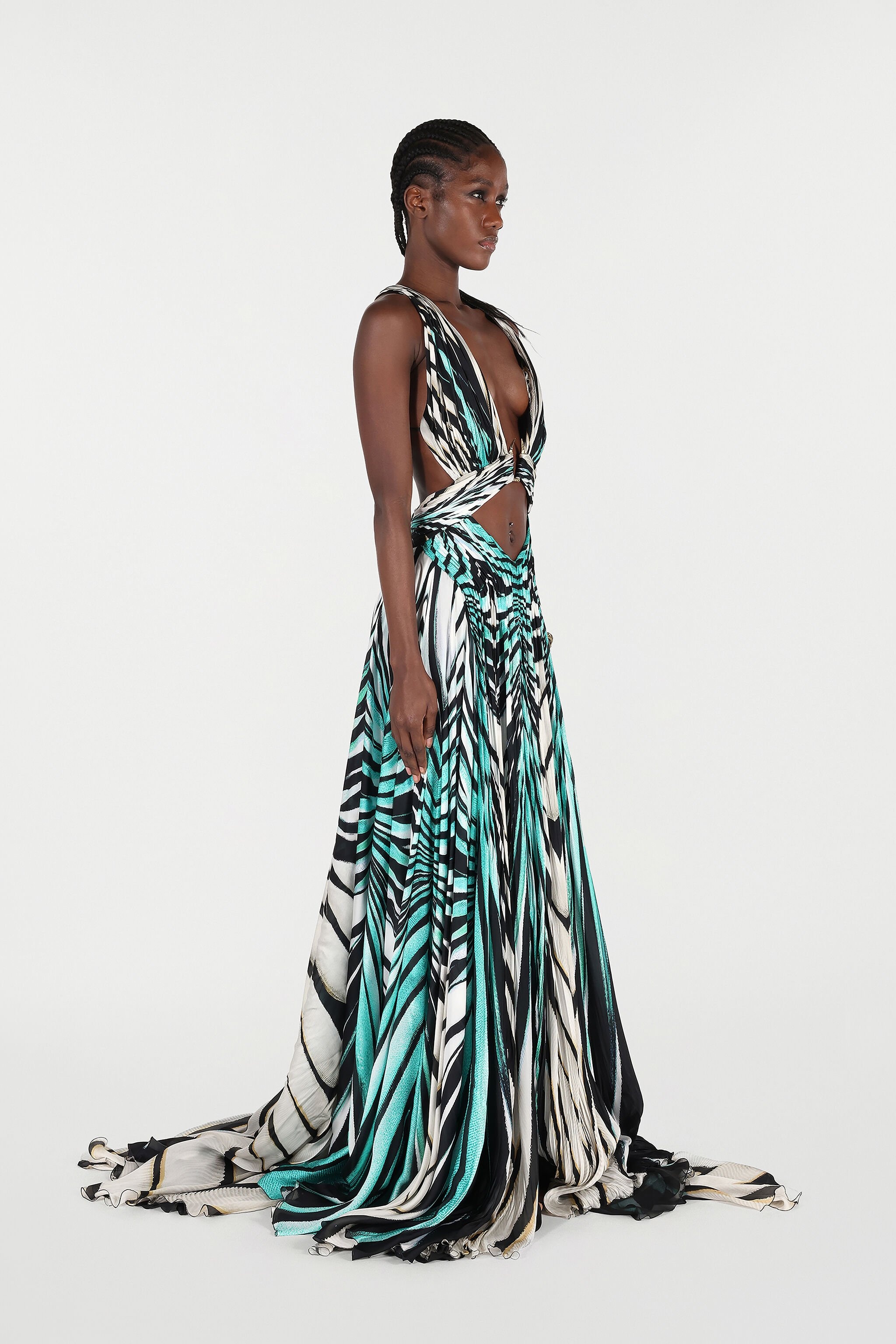 Ray Of Sea Print Maxi Dress Silk - 3