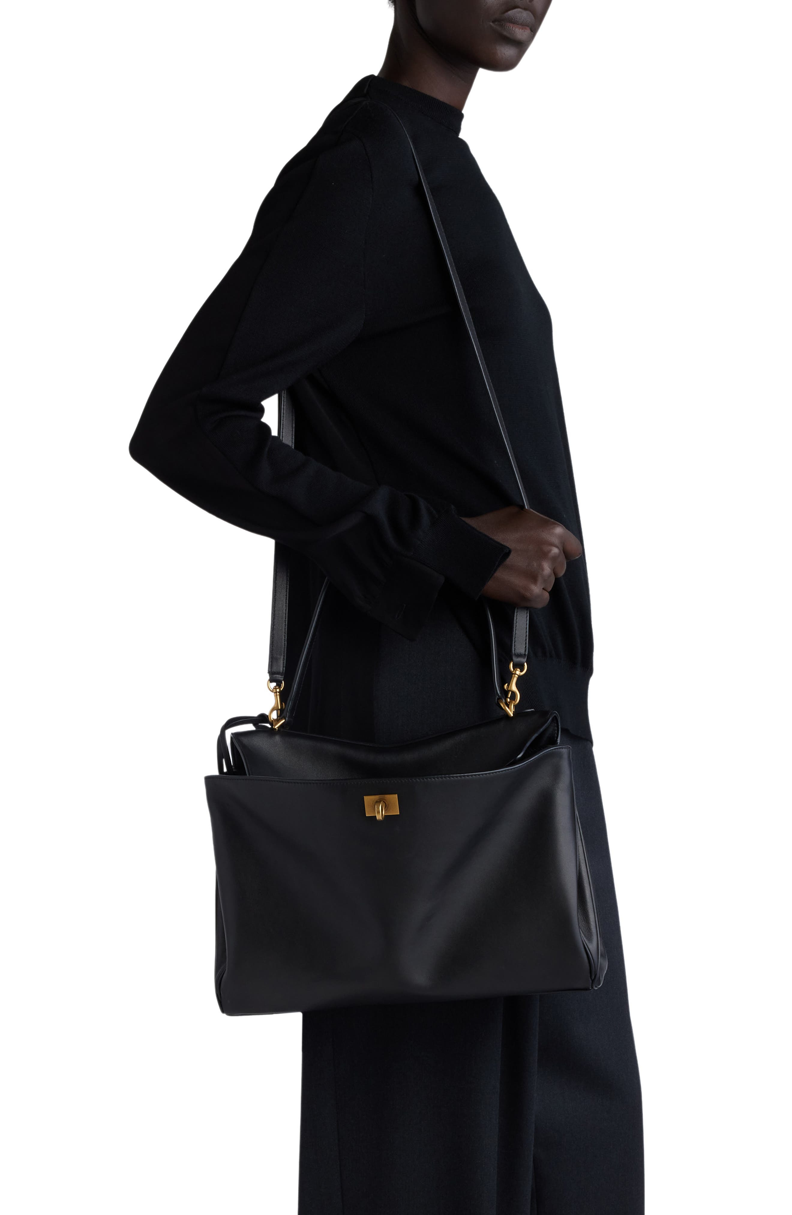 Balenciaga Medium Rodeo Leather Handbag in Black at Nordstrom - 4