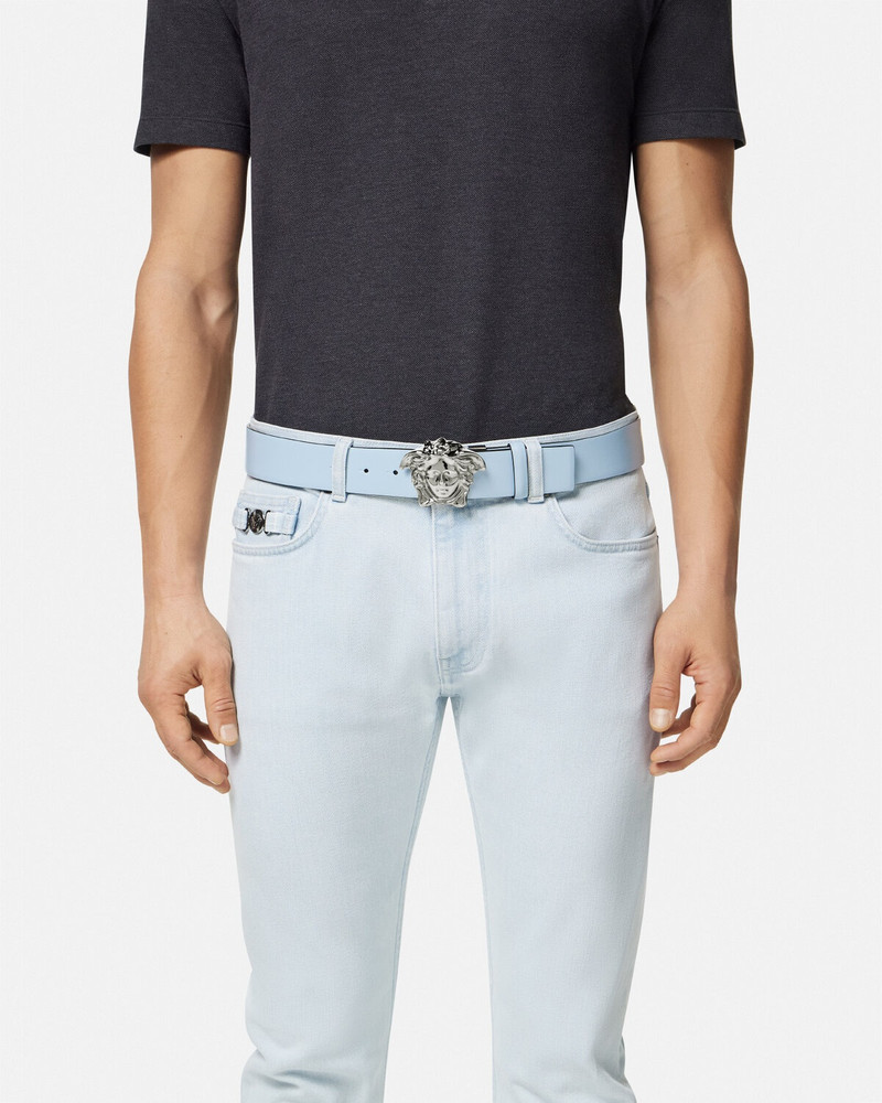 La Medusa Reversible Leather Belt 4 cm 4