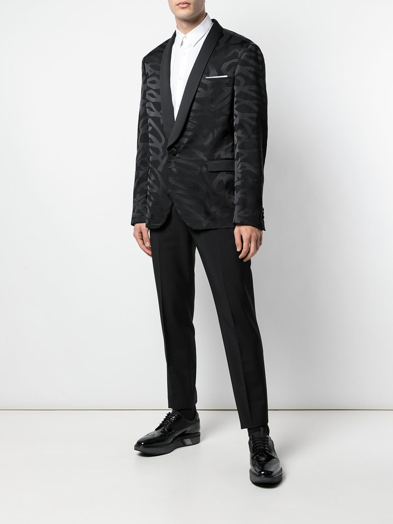 Neil Barrett patterned satin jacket outlook