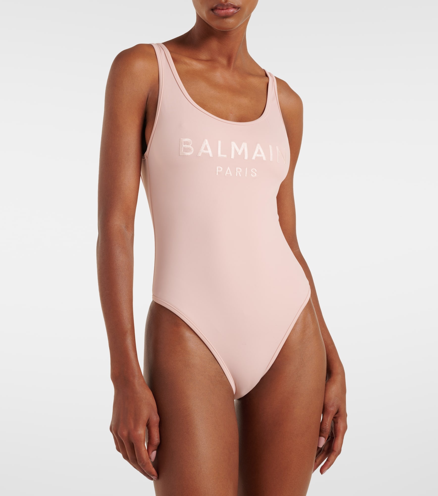 Balmain Logo embroidered swimsuit | mytheresa | REVERSIBLE