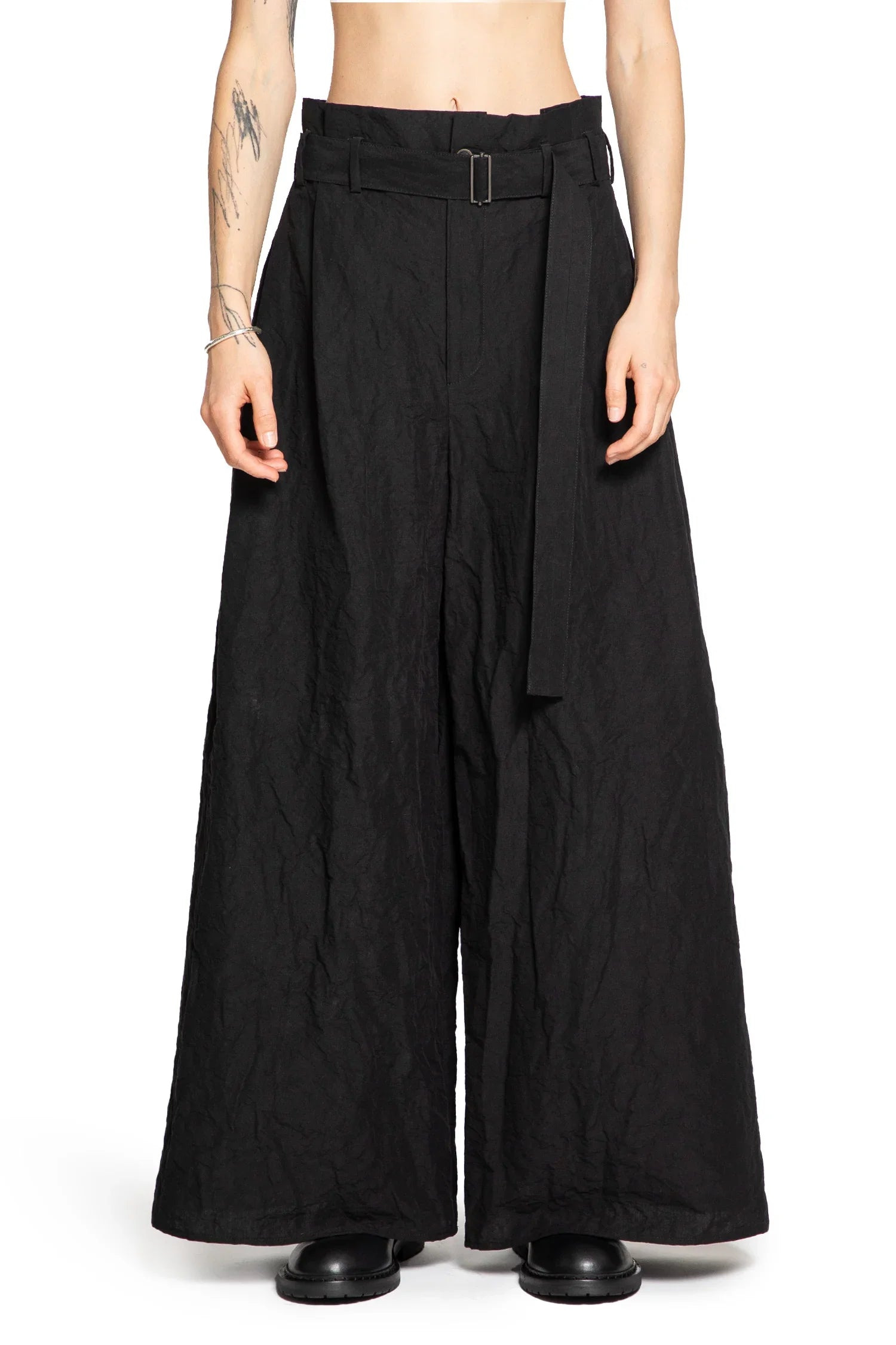 Wide Leg Belted Pants - 2