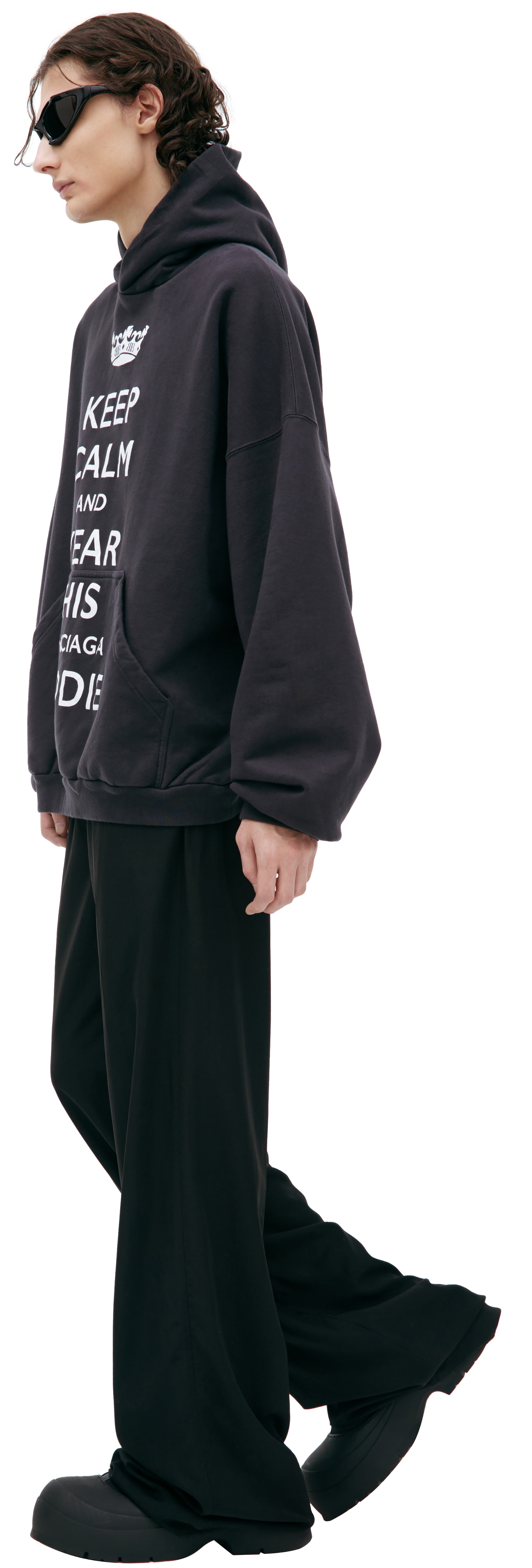 BLACK 'KEEP CALM' HOODIE - 2