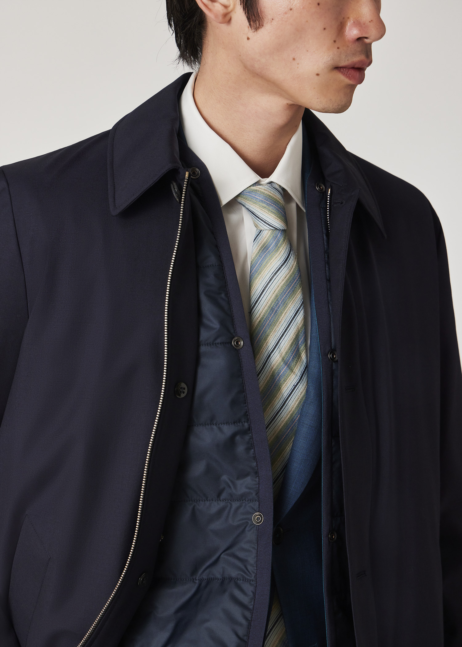 'Storm System' Wool Mac With Detachable Gilet - 9
