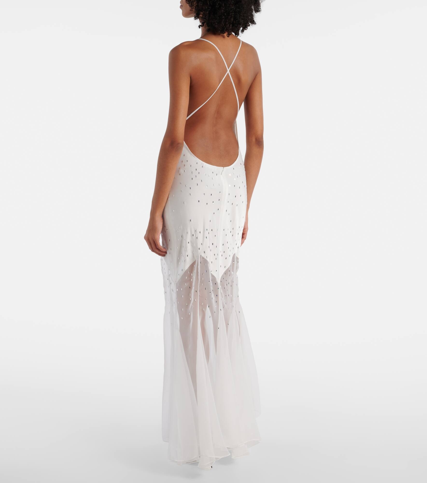 Embellished sheer gown - 3