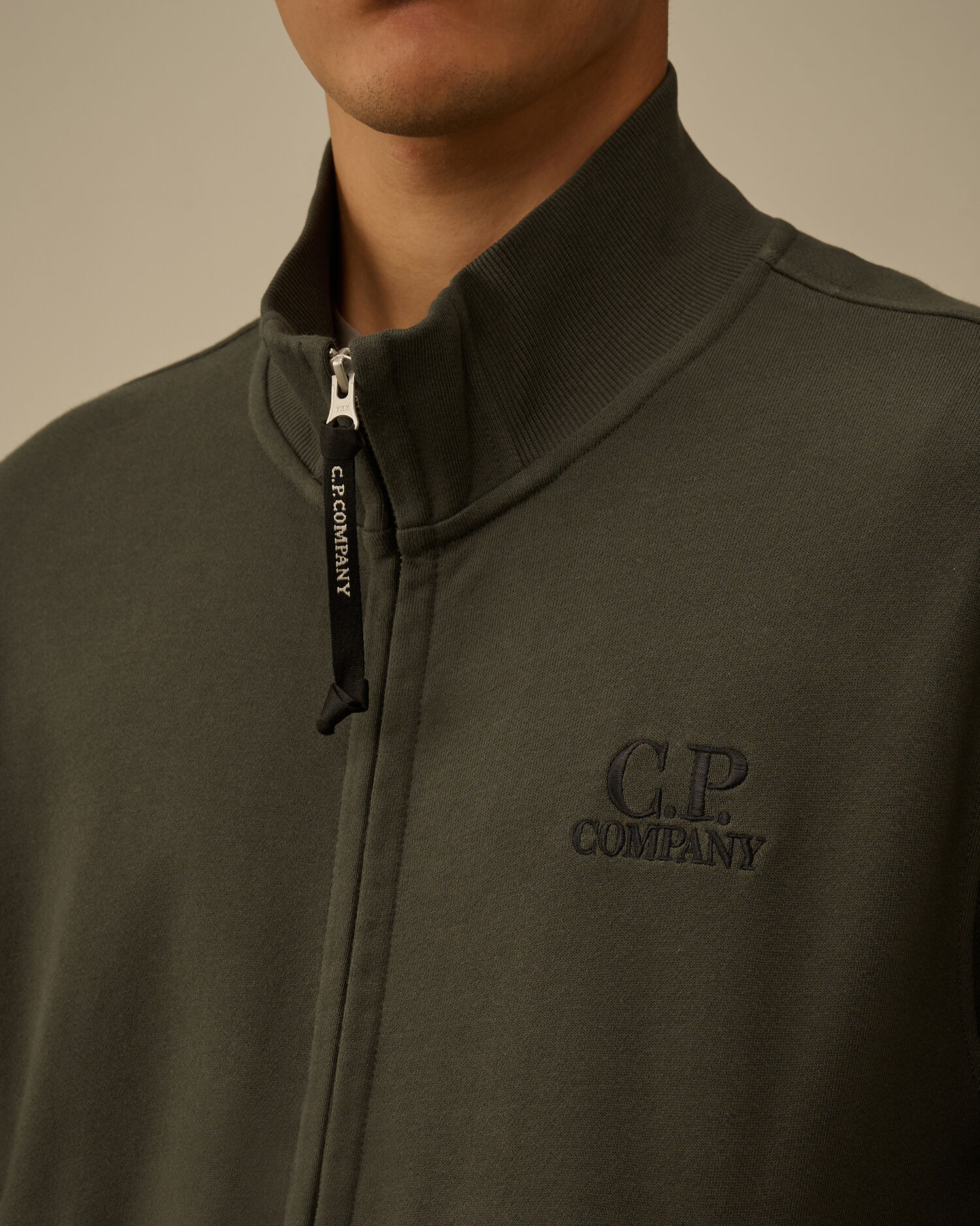 Diagonal Raised Fleece Full Zip Sweatshirt - 5
