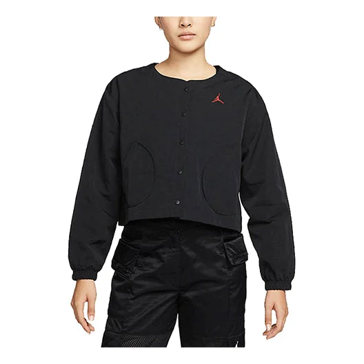 (WMNS) Air Jordan SS22 Sports Training Casual Jacket Black DN4417-010 - 1