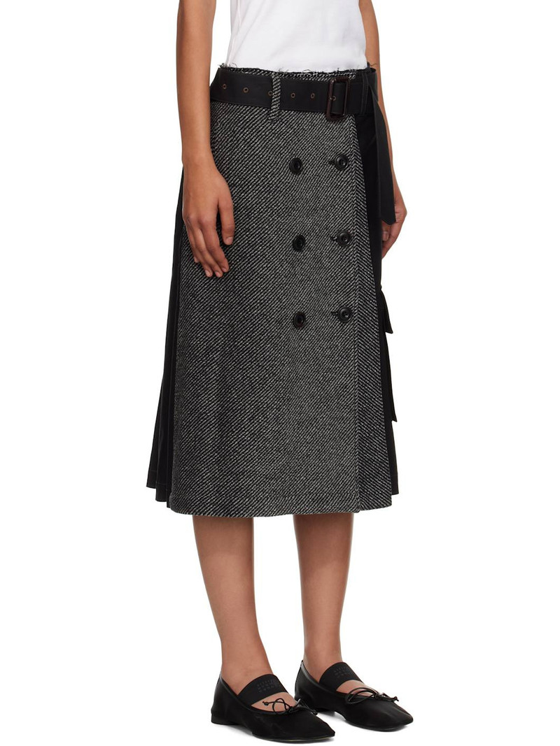 Black Whitney Trench Pleats Midi Skirt 2
