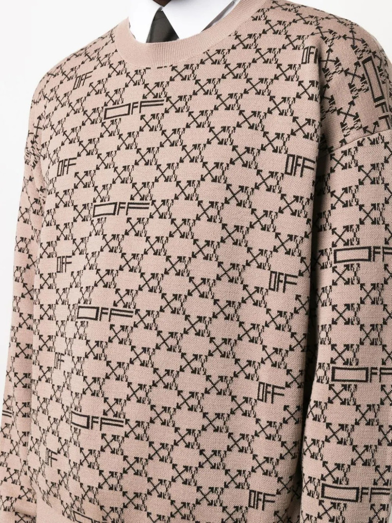 all-over monogram crew neck jumper 6