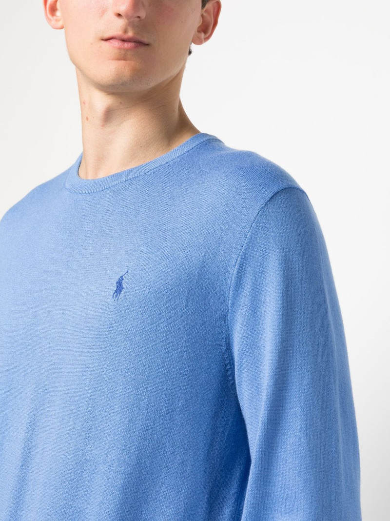 logo-embroidered cotton-blend jumper 5