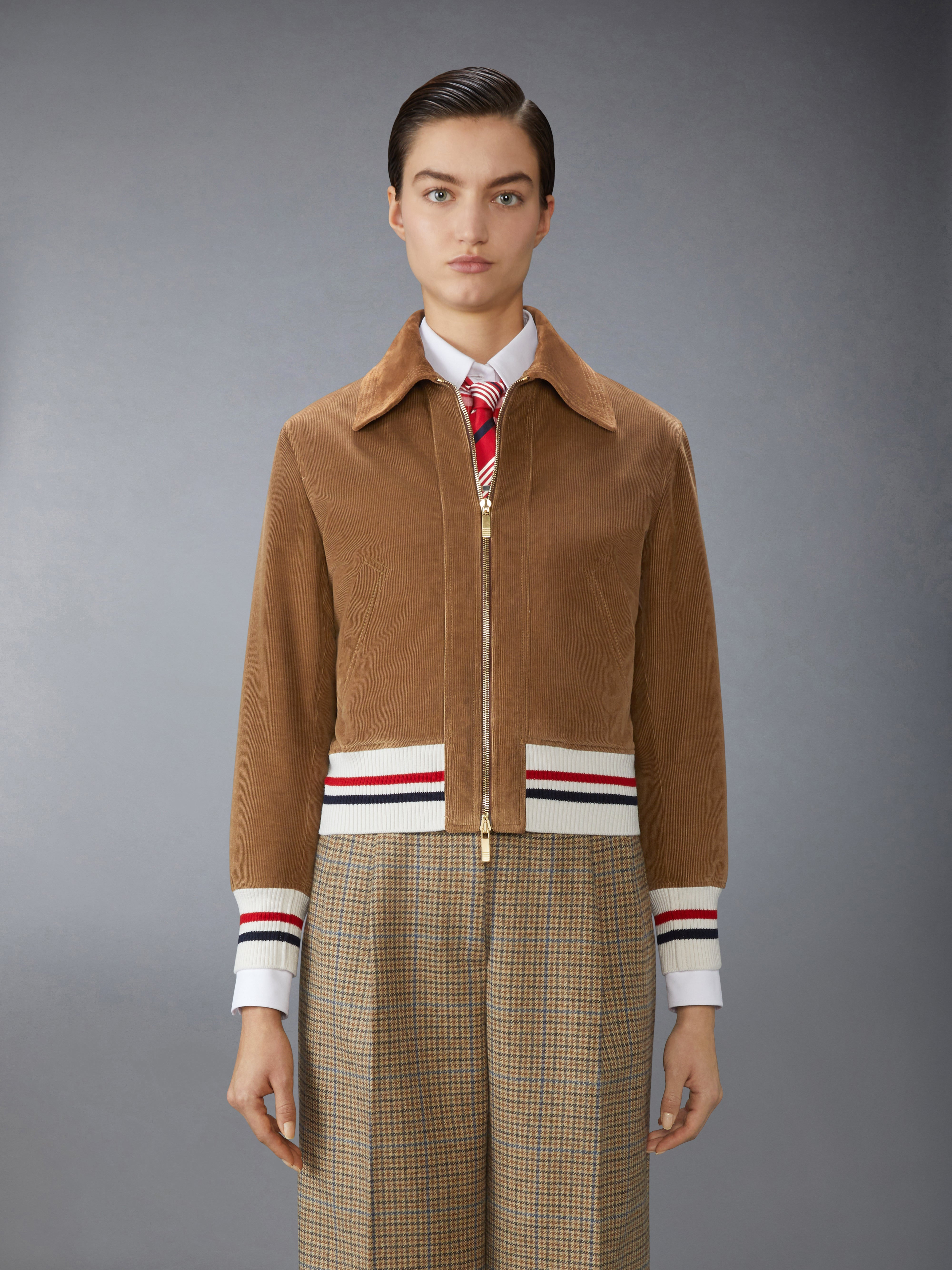 WALE CORDUROY DOWN FILLED CROPPED FLIGHT JACKET - 2