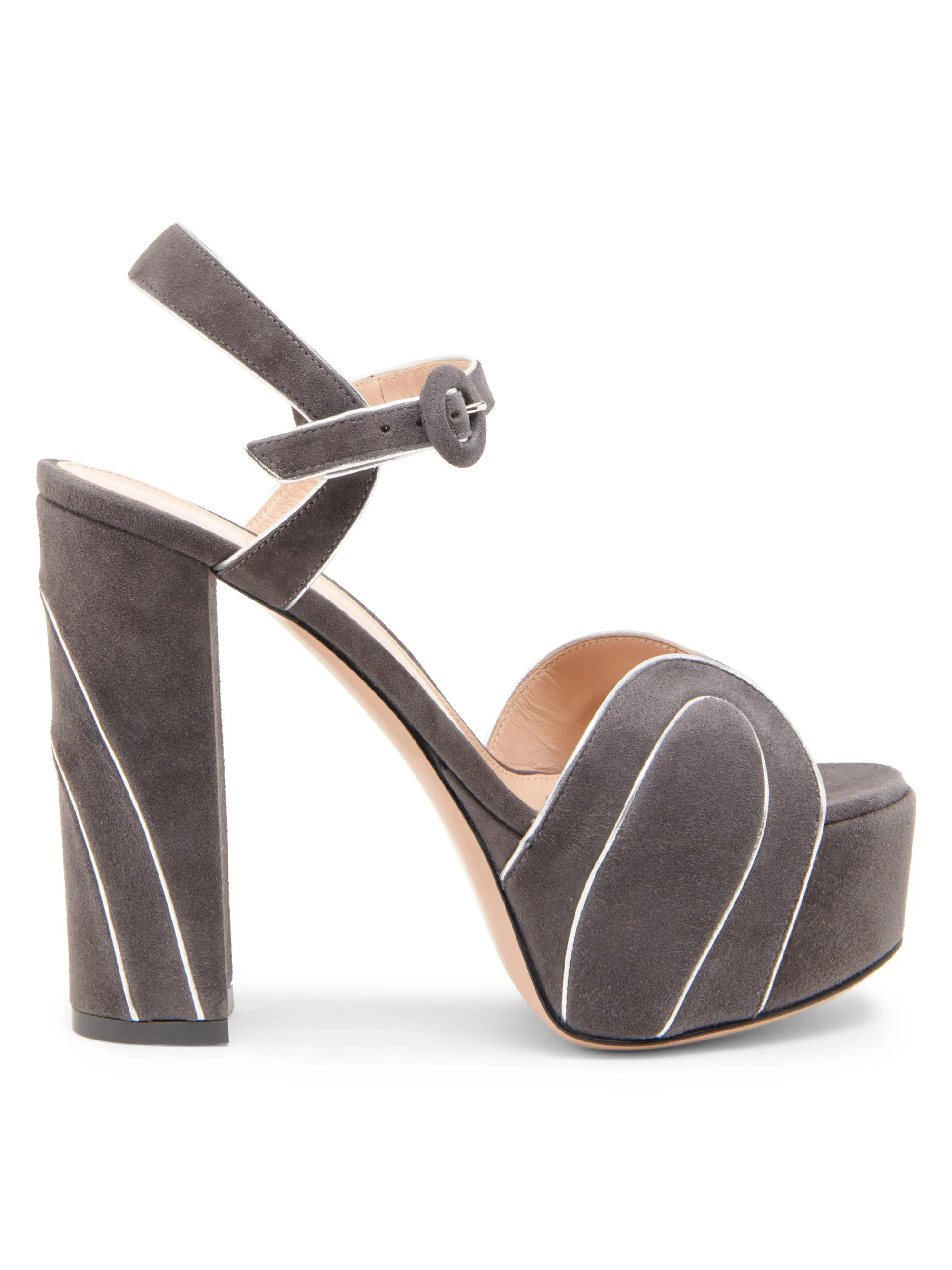 Women's 120MM Suede Platform Sandals - Silver Lapis - 1