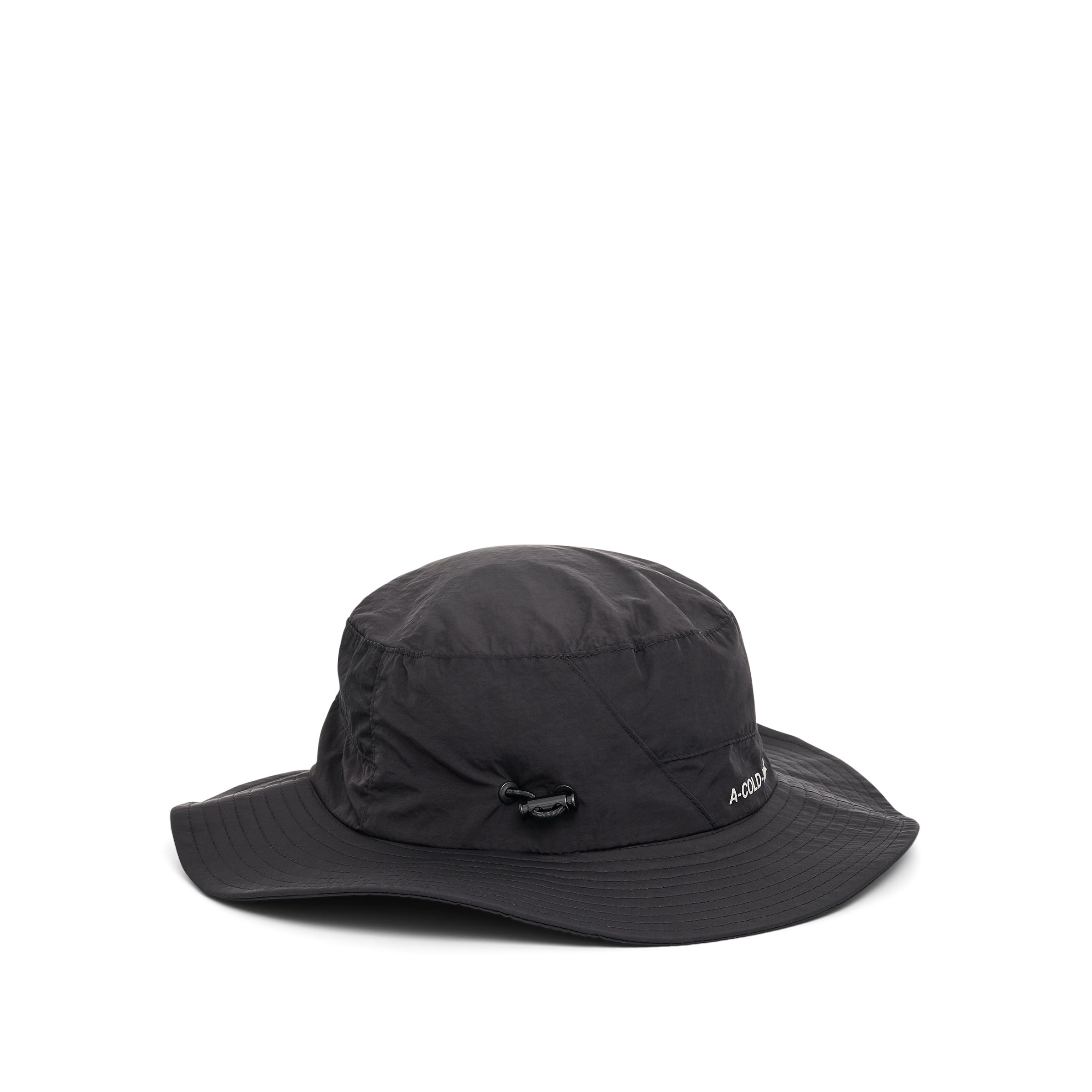 Utile Drawstring Bucket Hat in Black - 3