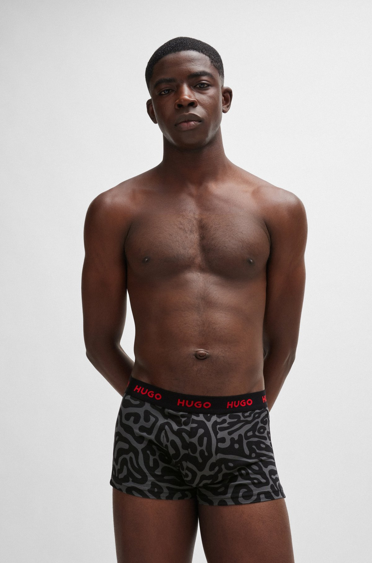 THREE-PACK OF STRETCH-COTTON TRUNKS WITH LOGO WAISTBANDS - 2