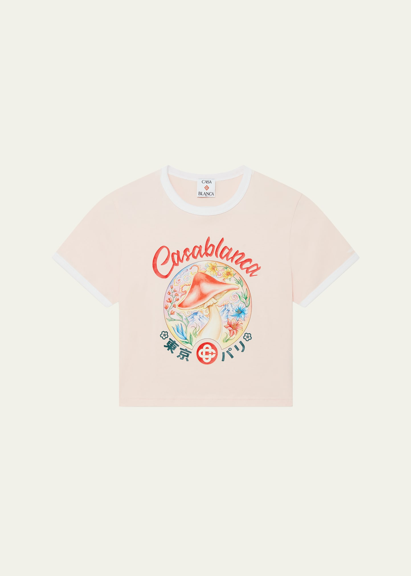 Mushroom Emblem Print Crop Baby T-Shirt - 1