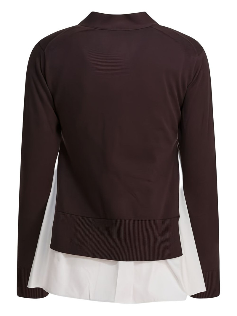 sacai poplin knit cardigan outlook