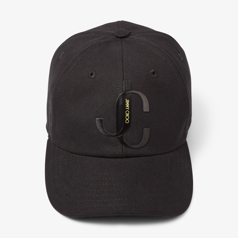 Paxy
Black Cotton Baseball Cap with Shiny JC Monogram 1