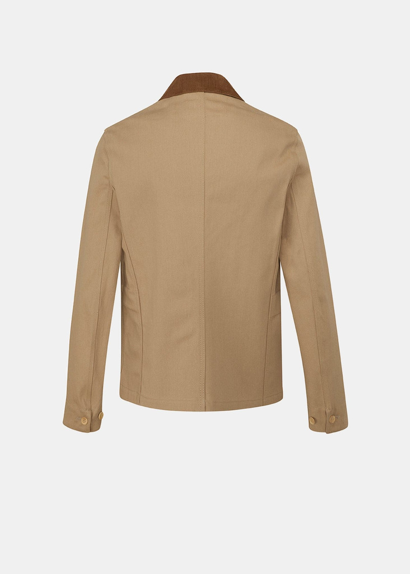 GLOVERALL Men's Short Denim Duffle Jacket Khaki outlook