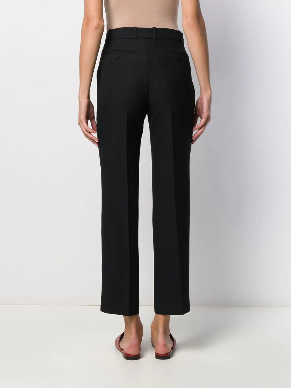 cropped straight-leg trousers - 4