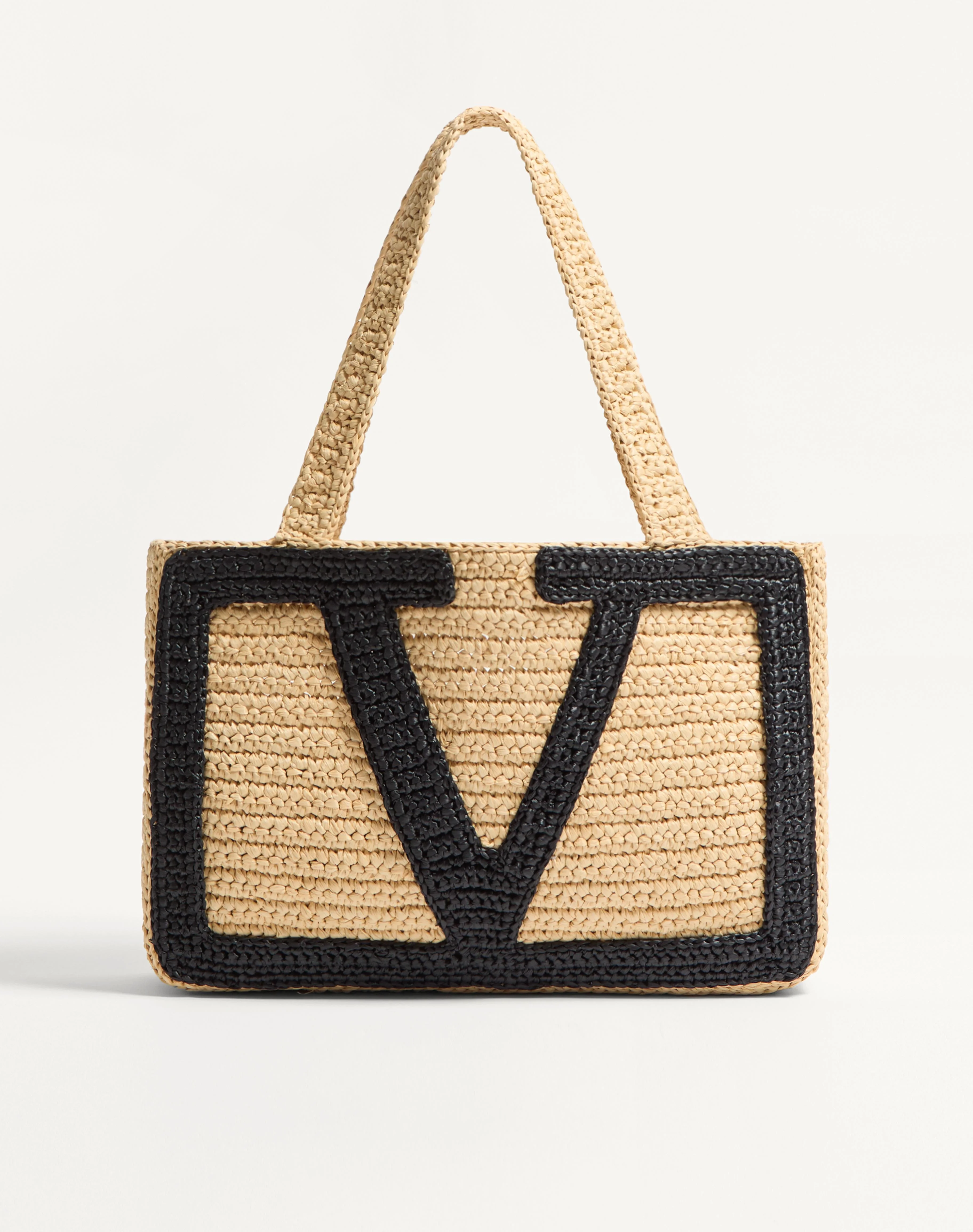VALENTINO GARAVANI VIVA SUPERSTAR MEDIUM SHOPPING BAG IN SYNTHETIC RAFFIA - 1