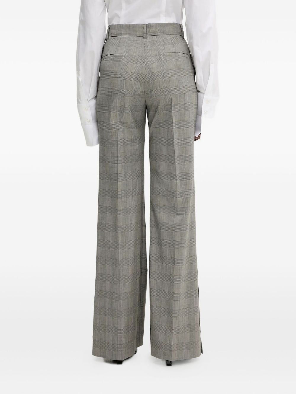 checked side-button trousers - 2