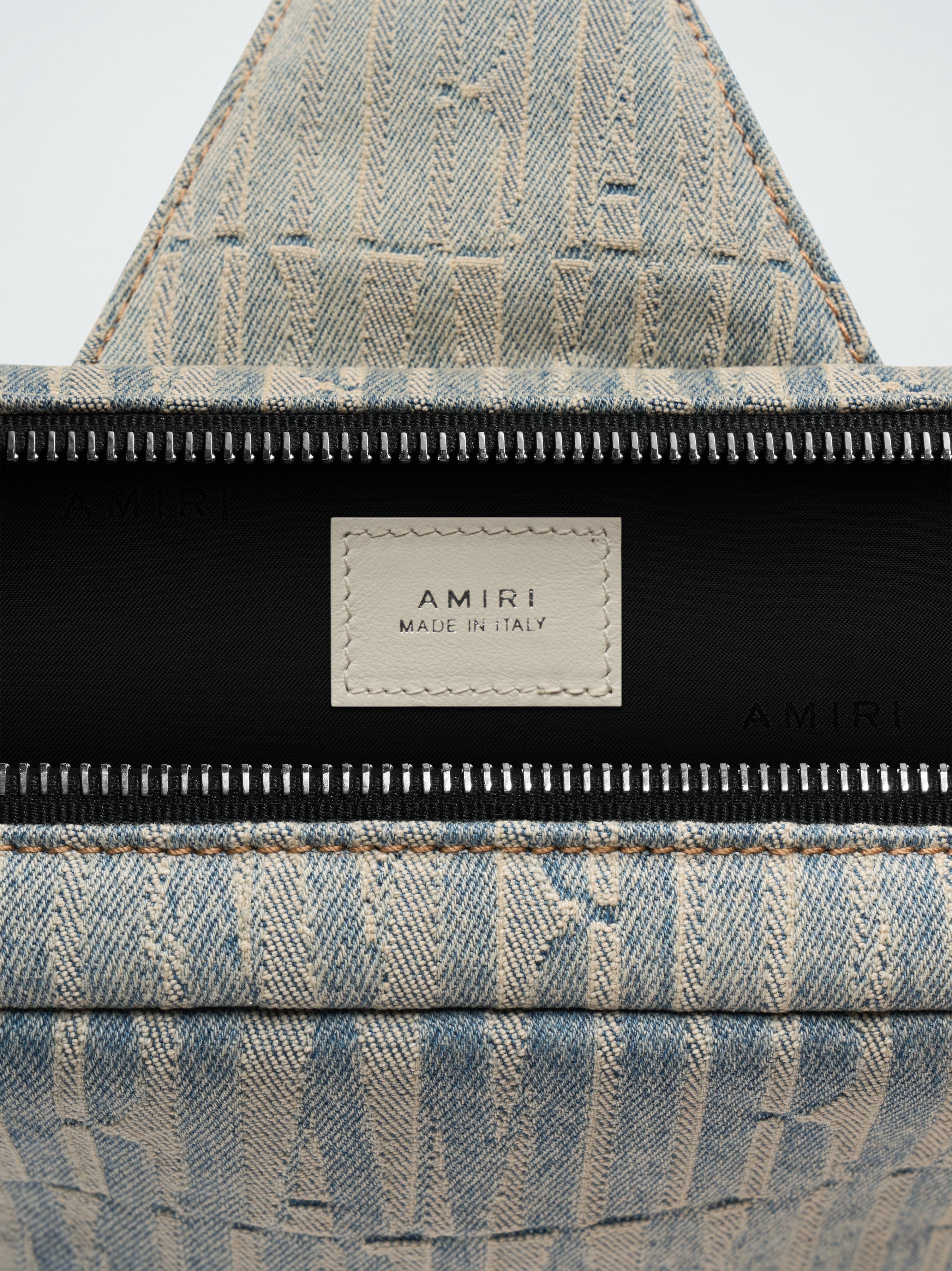 AMIRI JACQUARD DENIM SLING BAG - 5