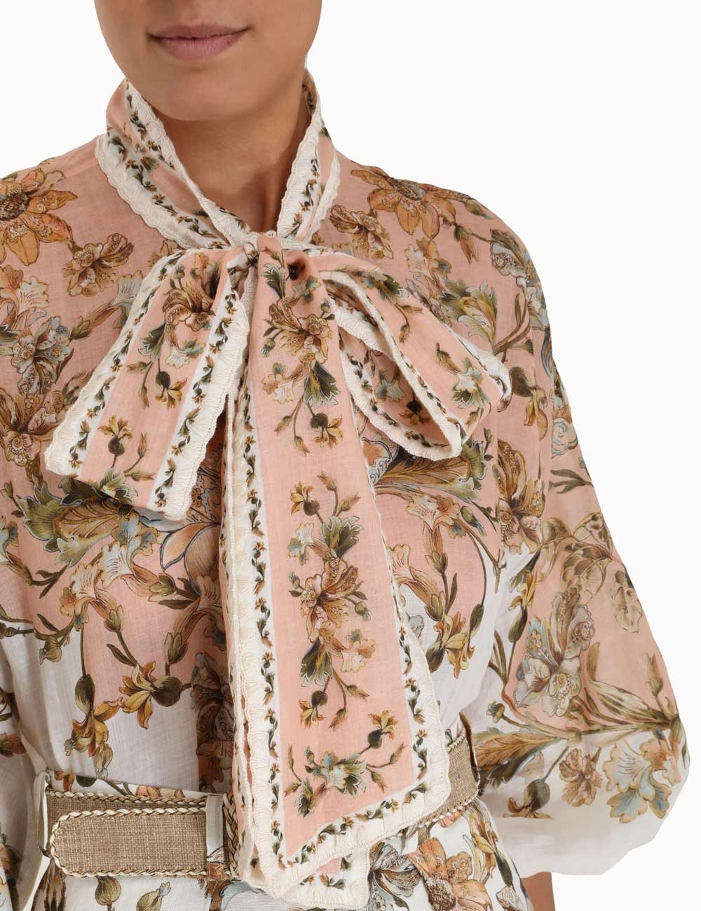 CHINTZ TIE NECK BLOUSE - 7