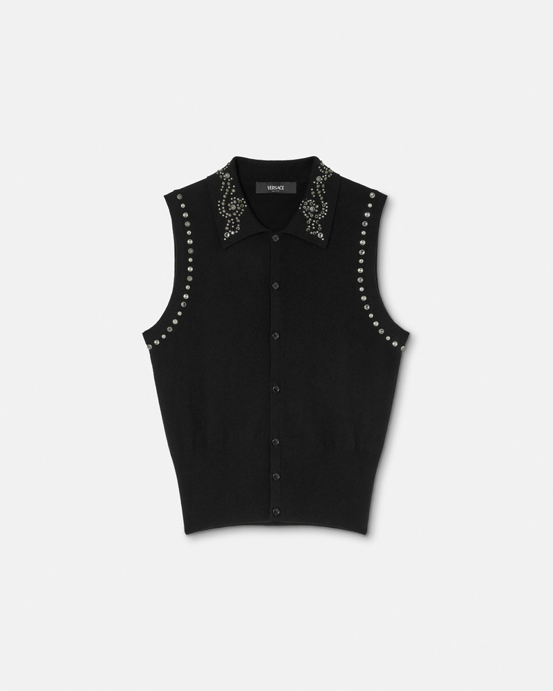 Embellished Cashmere-Blend Knit Vest 1