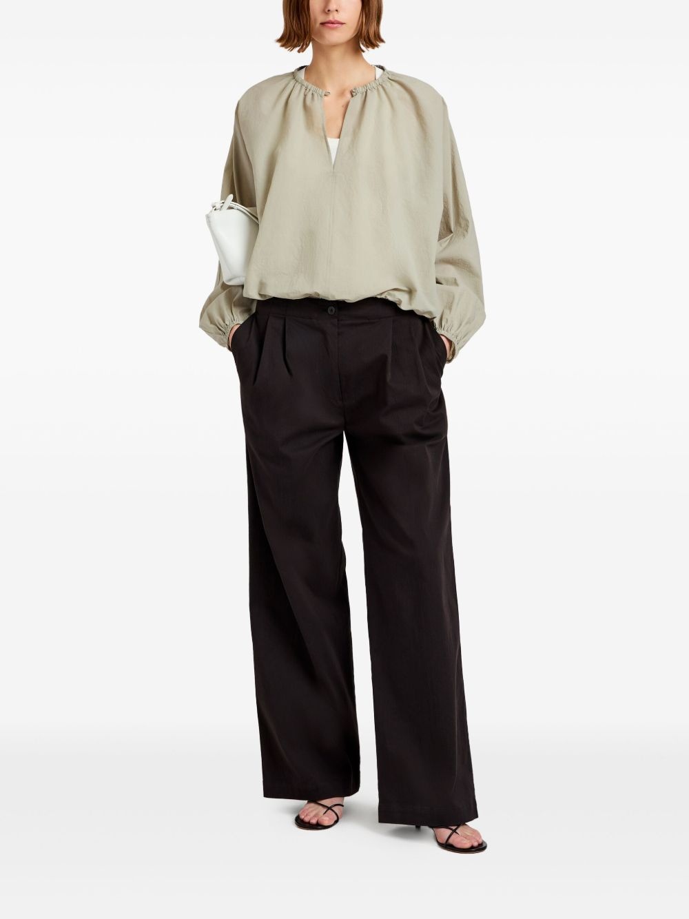gathered-neckline blouse - 2