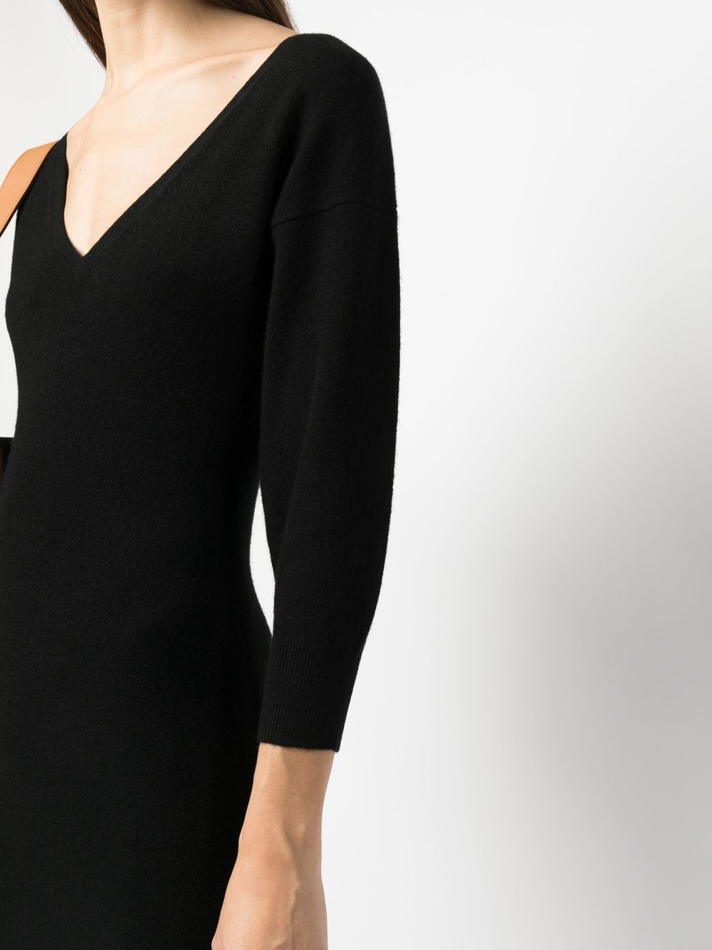 V-neck cashmere midi dress - 5