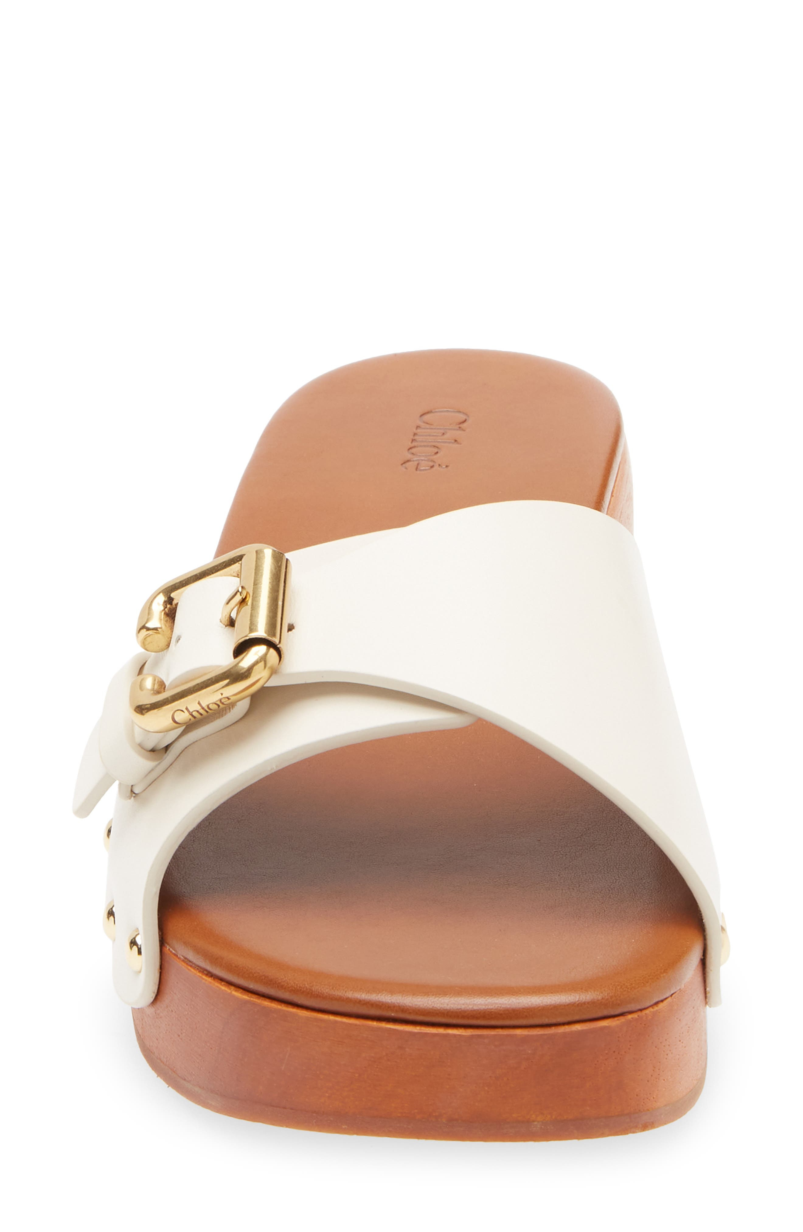 Chloé Jeannette Platform Slide Sandal in Eggshell at Nordstrom - 4