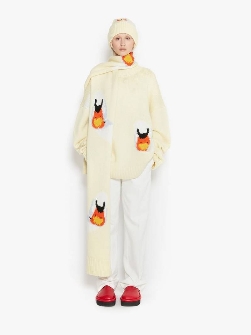 JW Anderson OVERSIZED SWAN CREWNECK JUMPER outlook