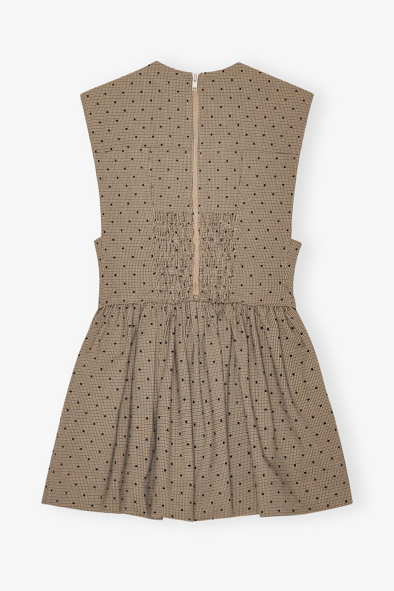 BROWN FLOCK SUITING CORSET MINI DRESS - 5