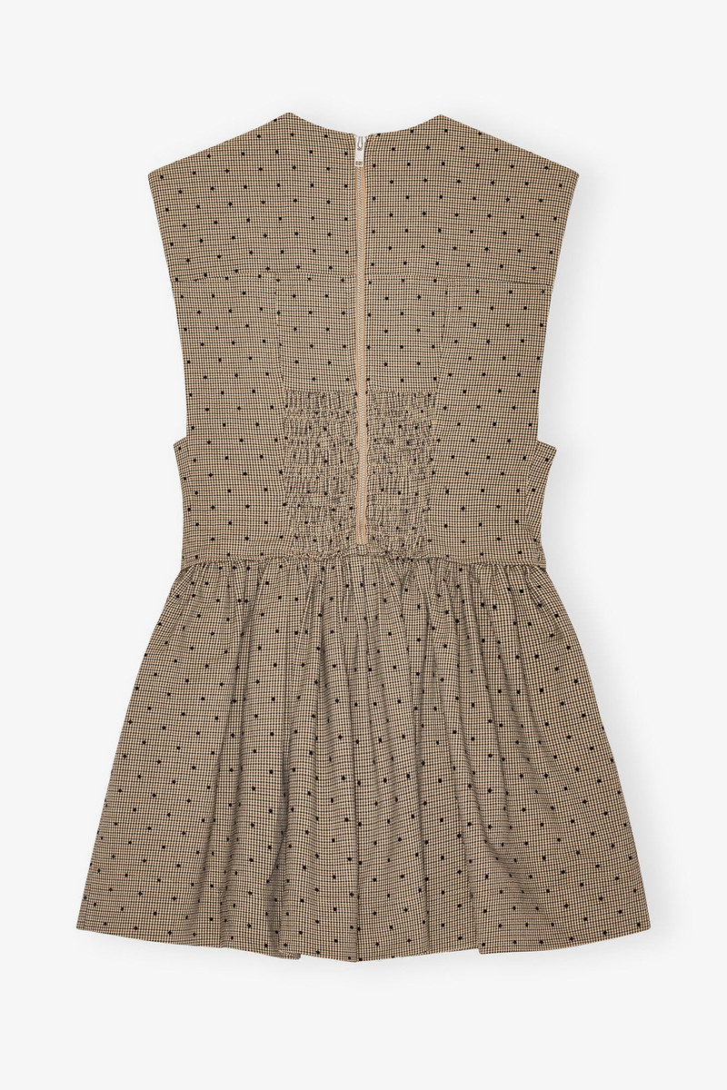 BROWN FLOCK SUITING CORSET MINI DRESS 5