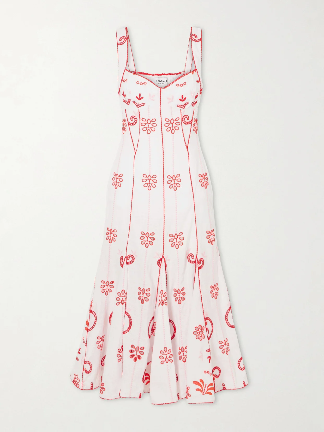 Naia Tiered Broderie Anglaise Cotton-blend Midi Dress - 1