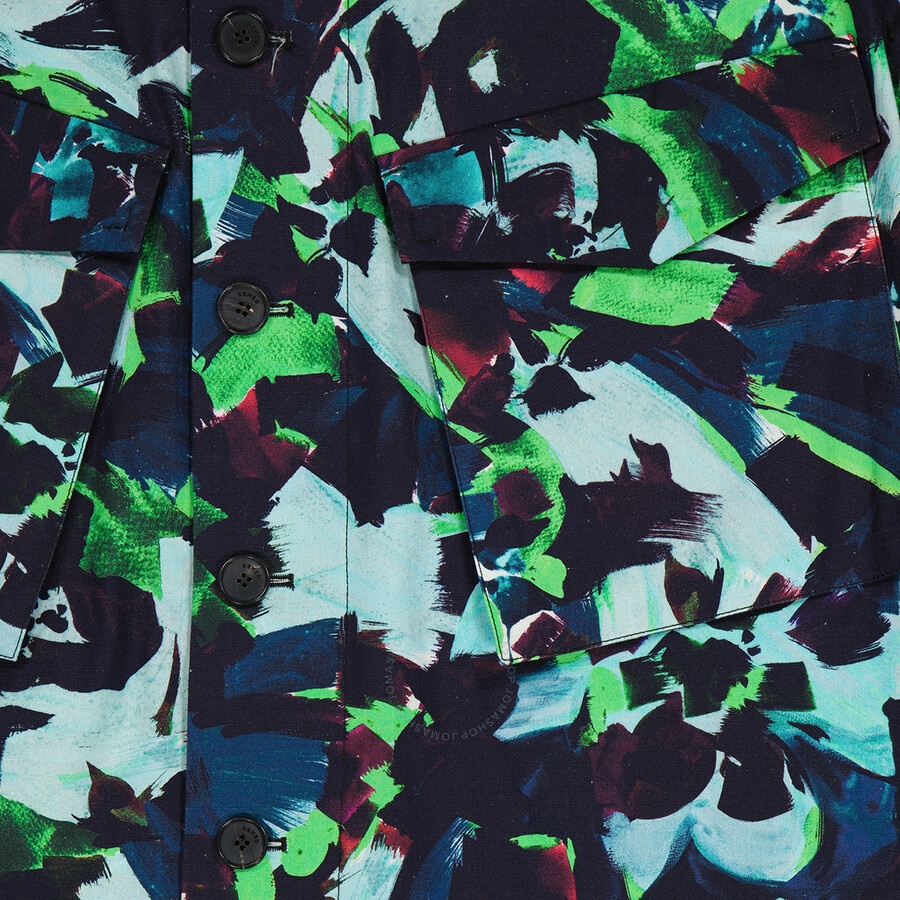 Kenzo Men's Grass Green Allover Flower Print Shirt - 7