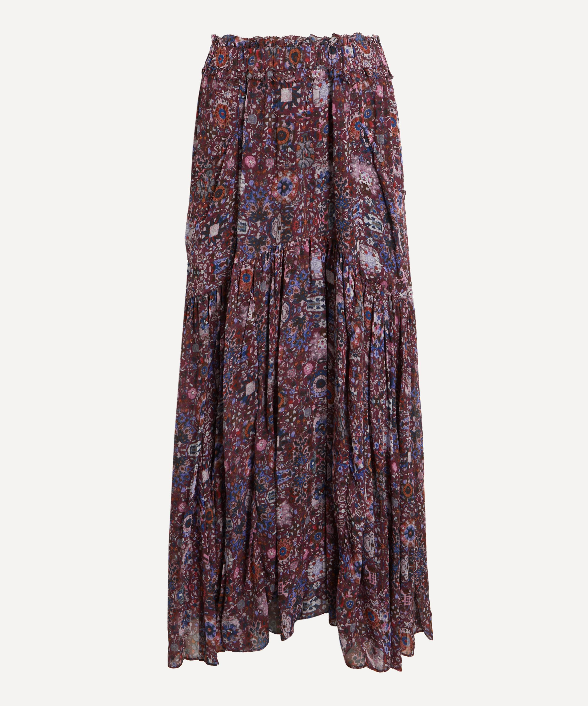 Besma Long Printed Georgette Skirt - 1